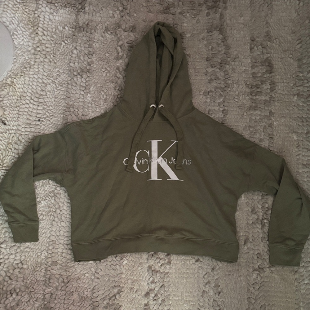 Calvin Klein Khaki Green Pullover Hoodie